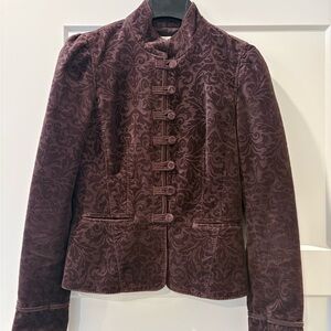 Elegant LOFT Women's Velvet Blazer - Deep Purple